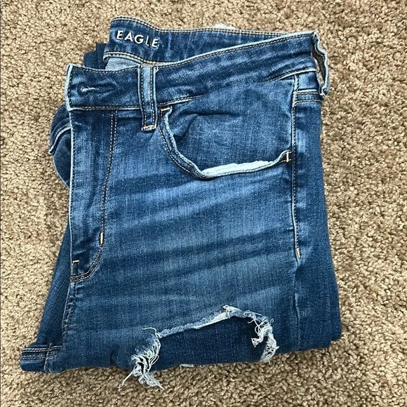 Blue Distressed Women's Jeans - Picture 5 of 7